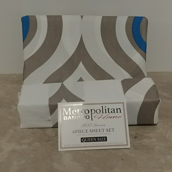 Metropolitan Bamboo Home Other - Metropolitan Bamboo Abstract Gray Queen She…